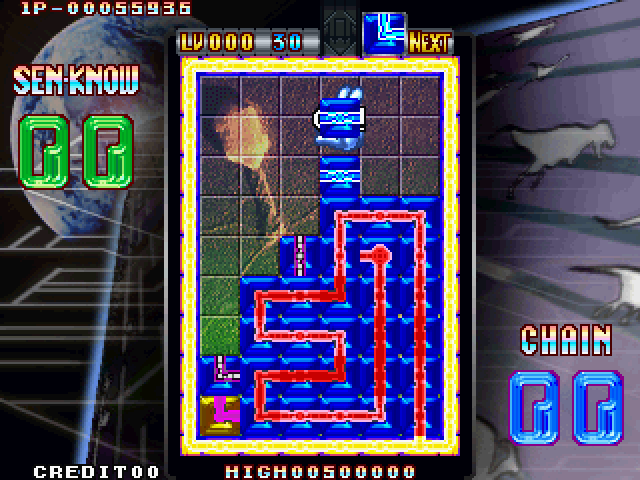 Sen-Know Arcade Screenshot: Running out of space...