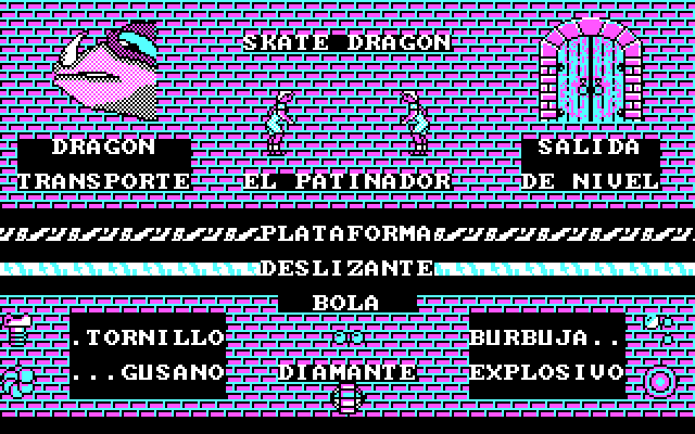 Skate Dragon IBM PC/Compatibles Screenshot: Instructions, part 1.
