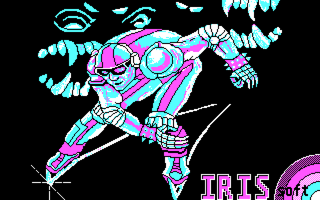 Skate Dragon IBM PC/Compatibles Screenshot: Iris Soft logo screen.