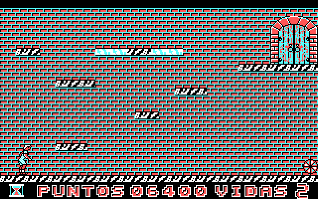 Skate Dragon IBM PC/Compatibles Screenshot: Only a few platforms offer a path to the door.