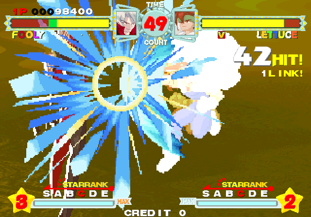 Astra Superstars Arcade Screenshot: Pow! That looks like a lot of damage done...