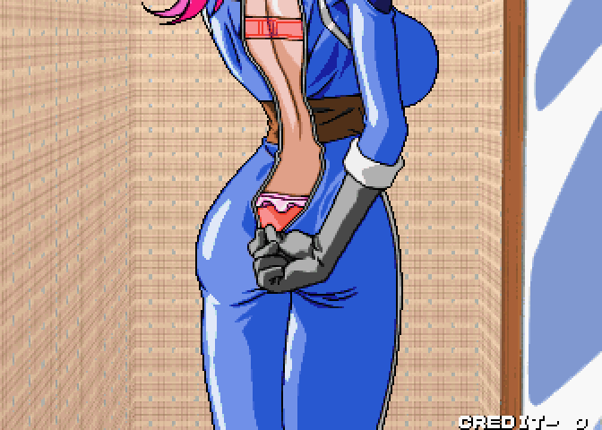 Pachinko Sexy Reaction Arcade Screenshot: Changing out of the last outfit...