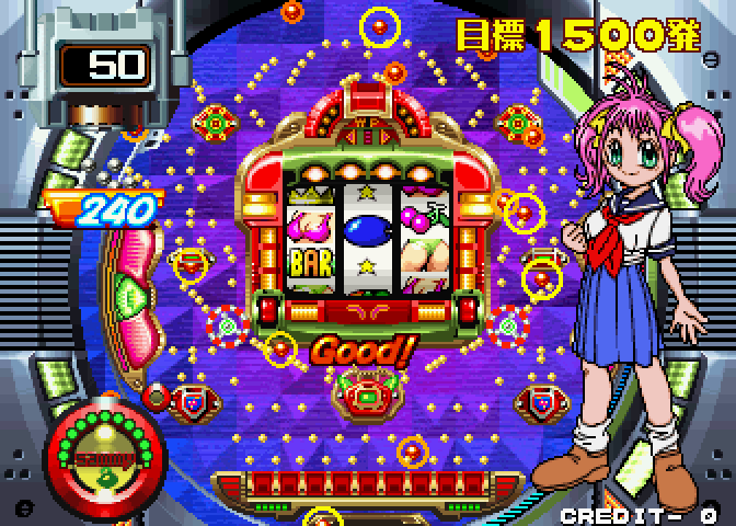 Pachinko Sexy Reaction Arcade Screenshot: Good! Earned some bonus points!