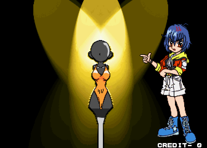 Pachinko Sexy Reaction Arcade Screenshot: Introducing the outfit if you win the next level.