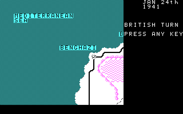 Desert Rats: The North Africa Campaign IBM PC/Compatibles Screenshot: The British side goes first...