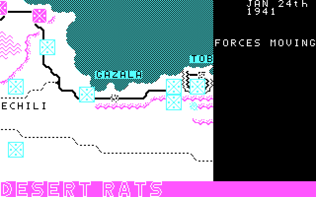 Desert Rats: The North Africa Campaign IBM PC/Compatibles Screenshot: Forces moving...