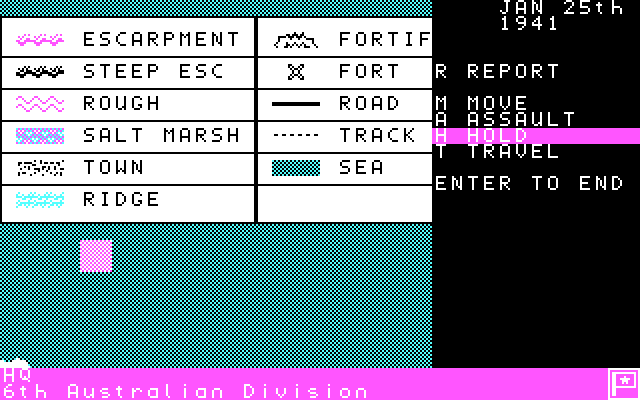 Desert Rats: The North Africa Campaign IBM PC/Compatibles Screenshot: You can also view the types of terrain.