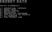 Desert Rats: The North Africa Campaign for IBM PC/Compatibles - The main menu.