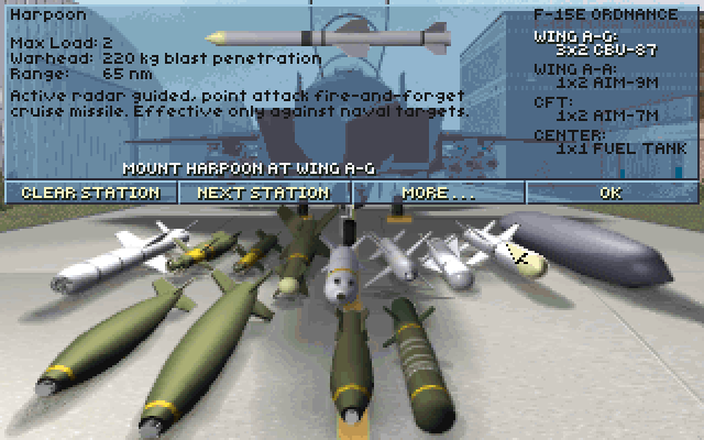F-15 Strike Eagle III IBM PC/Compatibles Screenshot: Some more arms details...