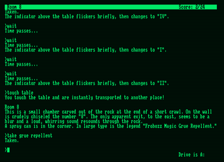Zork III: The Dungeon Master Amstrad PCW Screenshot: I found a strange chamber!