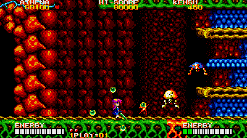 Psycho Soldier Arcade Screenshot: Start of the sixth level.