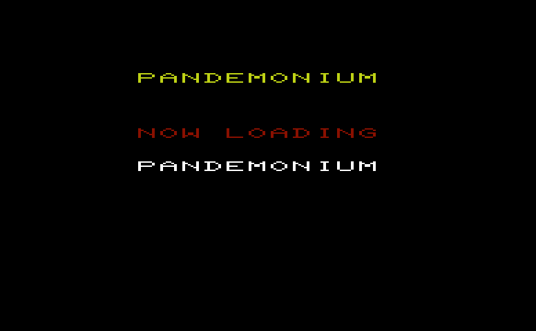 Pandemonium Commodore VIC-20 Screenshot: Loading screen.