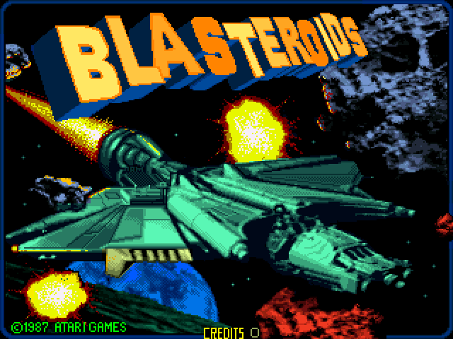 Blasteroids Arcade Screenshot: Title screen.