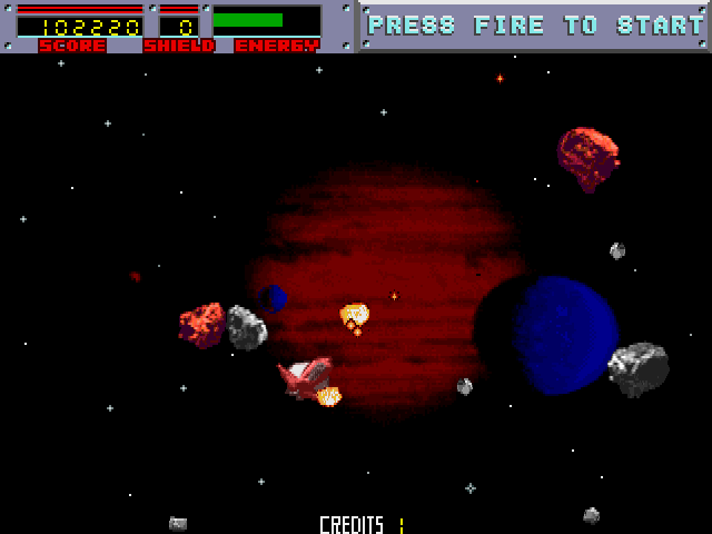 Blasteroids Arcade Screenshot: Each sector has a different background.