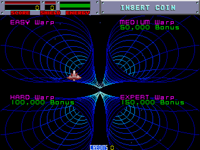 Blasteroids Arcade Screenshot: Game start; select a difficulty.