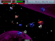 Blasteroids for Arcade - The blue asteroids become locked in place after shooting them.