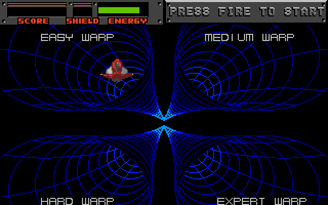 Blasteroids IBM PC/Compatibles Screenshot: Choose a warp level to begin the game.