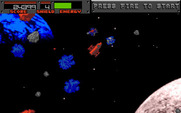 Blasteroids for IBM PC/Compatibles - Collect that orb for additional shield power...