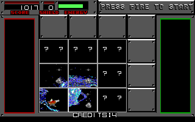 Blasteroids IBM PC/Compatibles Screenshot: The sector map.