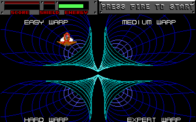Blasteroids IBM PC/Compatibles Screenshot: Select a skill level to begin the game.