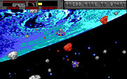 Blasteroids for IBM PC/Compatibles - UFO's appear more often as the game progresses...