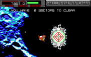 Blasteroids for IBM PC/Compatibles - Eight sectors left to clear!