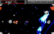 Blasteroids for IBM PC/Compatibles - Shooting large asteroids causes them to split into two.