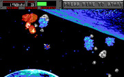 Blasteroids for IBM PC/Compatibles - The blue asteroids can't be destroyed...