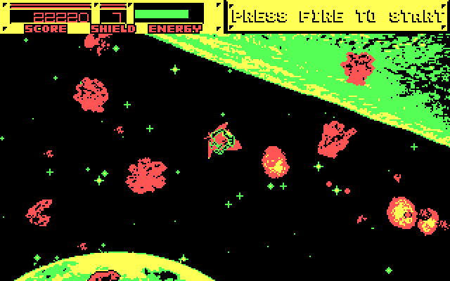 Blasteroids IBM PC/Compatibles Screenshot: The second galaxy becomes much more difficult...