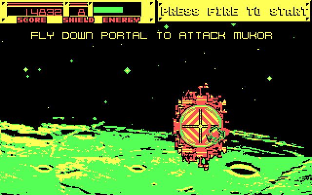 Blasteroids IBM PC/Compatibles Screenshot: Time for the end of level boss!