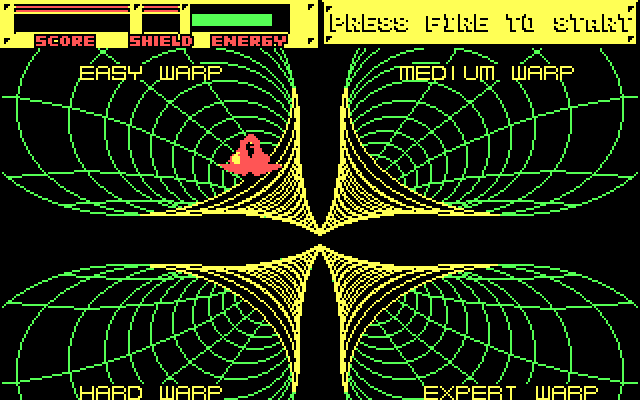 Blasteroids IBM PC/Compatibles Screenshot: Choose a skill level to begin the game.