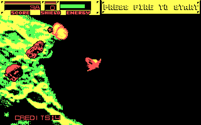 Blasteroids IBM PC/Compatibles Screenshot: Game start.