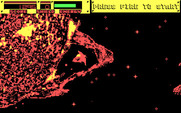 Blasteroids for IBM PC/Compatibles - In CGA mode asteroids sometimes blend into the backgrounds.