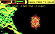 Blasteroids for IBM PC/Compatibles - There are eight sectors left to clear...