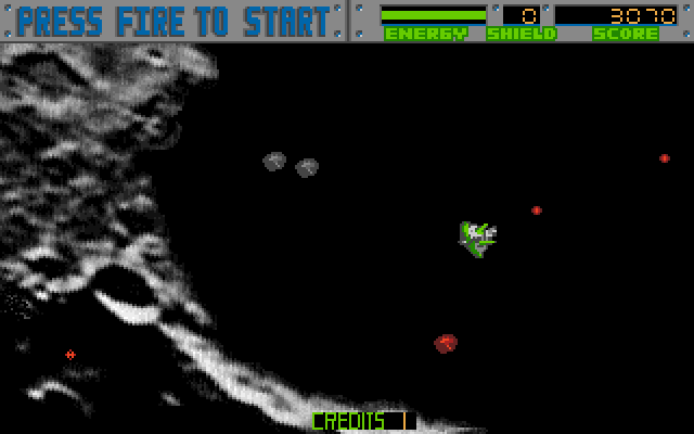 Blasteroids Amiga Screenshot: The last few small asteroids can be hard to destroy...