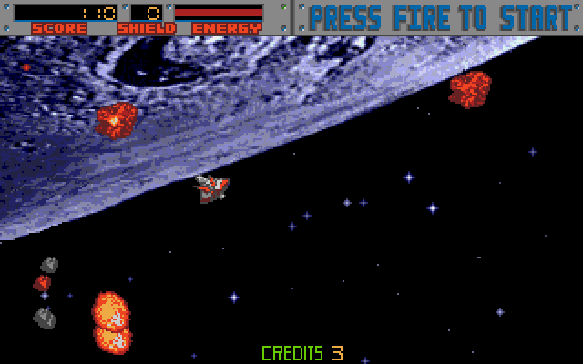 Blasteroids Amiga Screenshot: Game start.