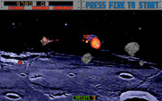 Blasteroids for Amiga - Attacking a UFO.