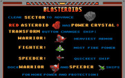 Blasteroids for Amiga - Some of the objects you'll encounter in the game.