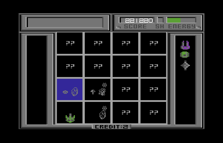 Blasteroids Commodore 64 Screenshot: The number of available sectors is now expanded...