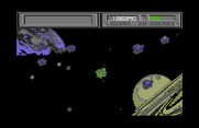 Blasteroids for Commodore 64 - The background scenery changes in each sector.