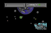 Blasteroids for Commodore 64 - The smaller asteroids are tougher to hit...