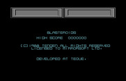 Blasteroids for Commodore 64 - High score and copyright.