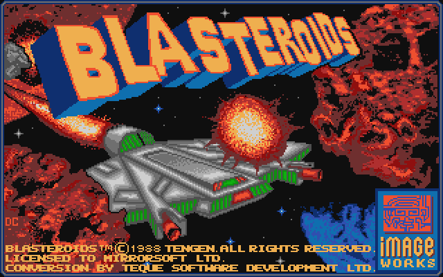 Blasteroids Atari ST Screenshot: Title screen.
