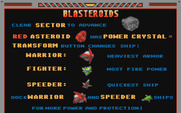 Blasteroids for Atari ST - Game information.