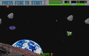 Blasteroids for Atari ST - This area has one of those pesky flying saucers...