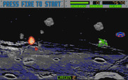 Blasteroids for Atari ST - The warrior version of the ship is slow but has heavy armor.