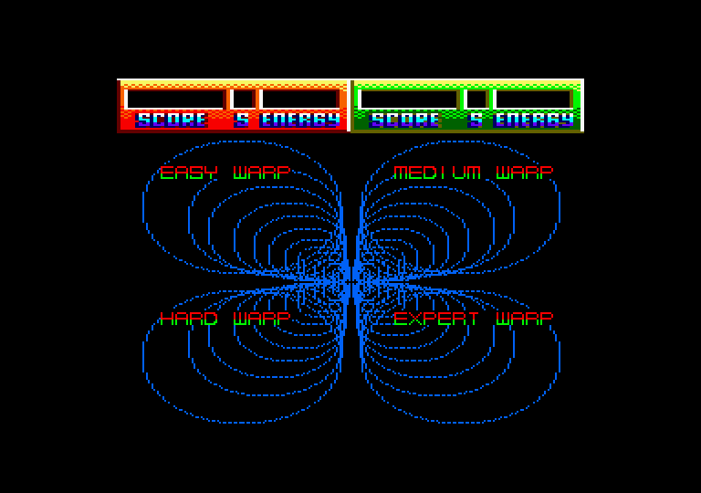 Blasteroids Amstrad CPC Screenshot: Select a starting skill level.