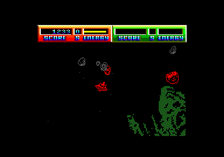 Blasteroids Amstrad CPC Screenshot: Blasting more asteroids...
