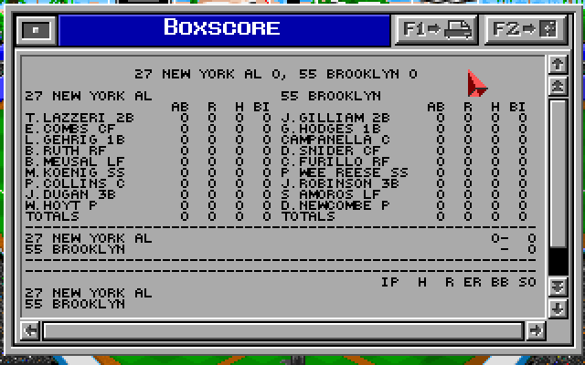 MicroLeague Baseball IV IBM PC/Compatibles Screenshot: You can print stats or save them to disk.