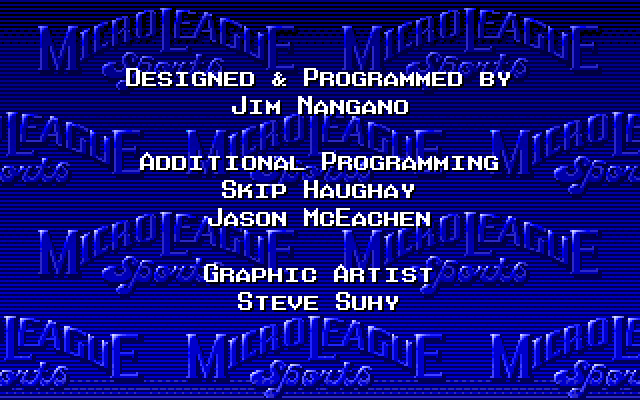 MicroLeague Baseball IV IBM PC/Compatibles Screenshot: One of several credits screens.